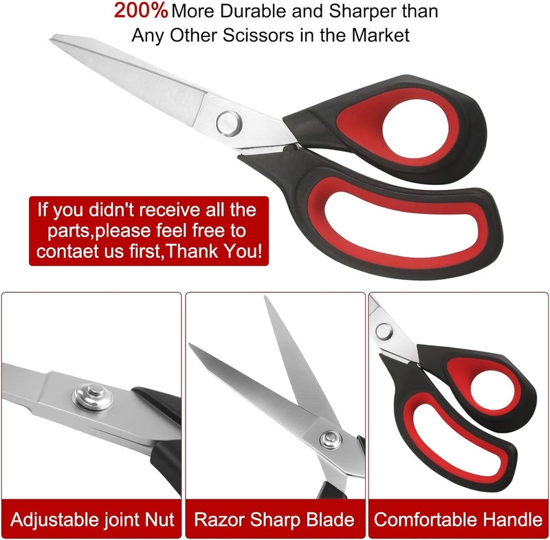 Wfijeia Fabric Scissors, All-Purpose Heavy Duty Utility Shears for Sewing &Garment Making, Stainless Steel Professional Handcrafted Scissors, All Purpose Heavy Duty, For Sewing Fabrics and Leather Garments - Image 3